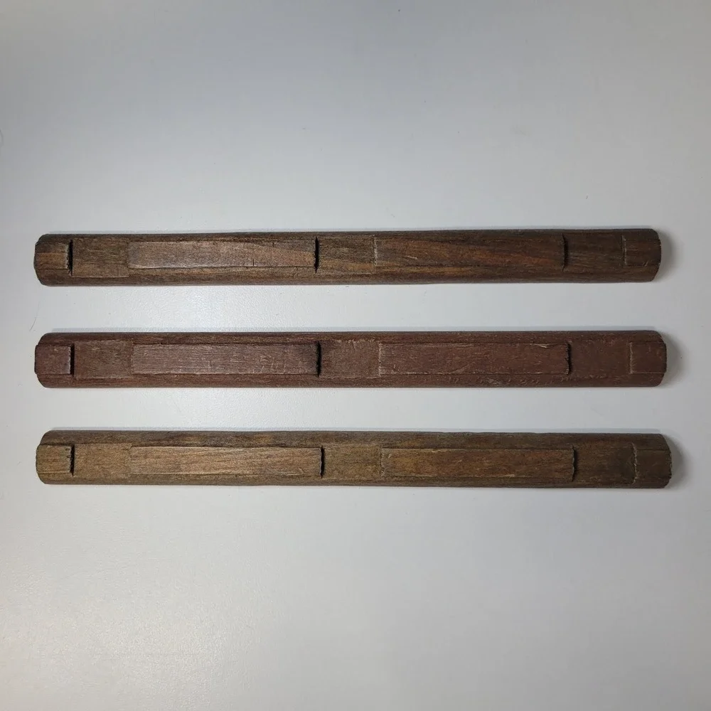 Lincoln Logs Vintage Wood Flat Side Replacement Pieces 7.5 Inch Set of 3